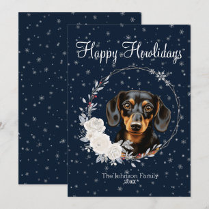 Cartes Pour Fêtes Annuelles Joyeux Howlidays mignon chien Dachshund