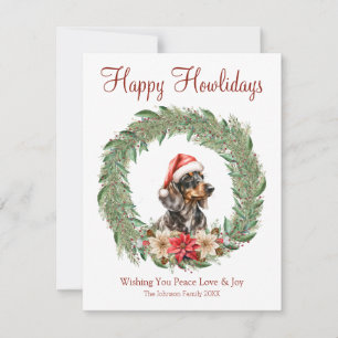 Cartes Pour Fêtes Annuelles Joyeux Howlidays mignon chien Dachshund