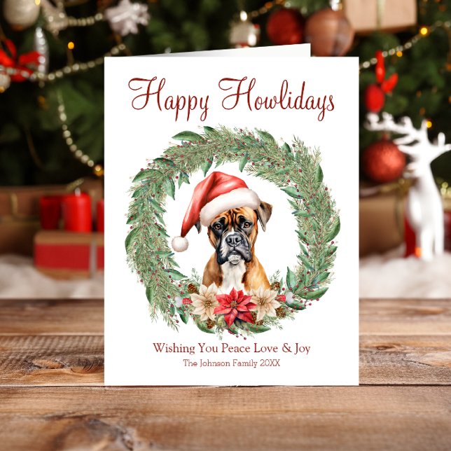 Cartes Pour Fêtes Annuelles Joyeux Howlidays mignon chien de boîte (Créateur téléchargé)