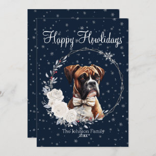 Cartes Pour Fêtes Annuelles Joyeux Howlidays mignon chien de boîte