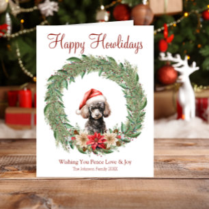 Cartes Pour Fêtes Annuelles Joyeux Howlidays mignon chien de caniche