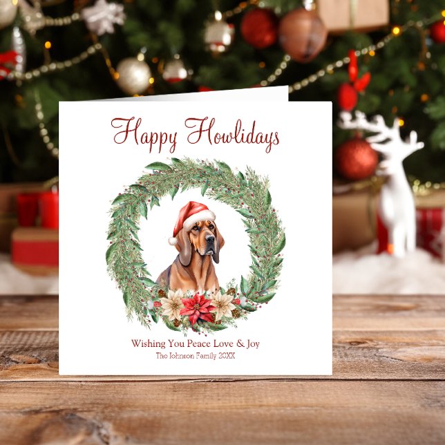 Cartes Pour Fêtes Annuelles Joyeux Howlidays mignon chien sanglant (Créateur téléchargé)