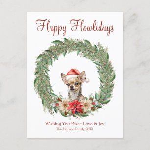 Cartes Pour Fêtes Annuelles Joyeux Howlidays mignon Chihuahua Chig