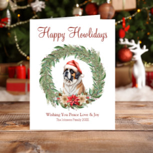 Cartes Pour Fêtes Annuelles Joyeux Howlidays mignon Saint Bernard Dog