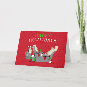 Cartes Pour Fêtes Annuelles Joyeux HOWLidays mignons Schnauzer Noël