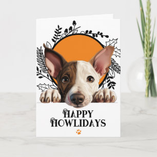 Cartes Pour Fêtes Annuelles Joyeux Howlidays Miniature Bull Terrier Noël
