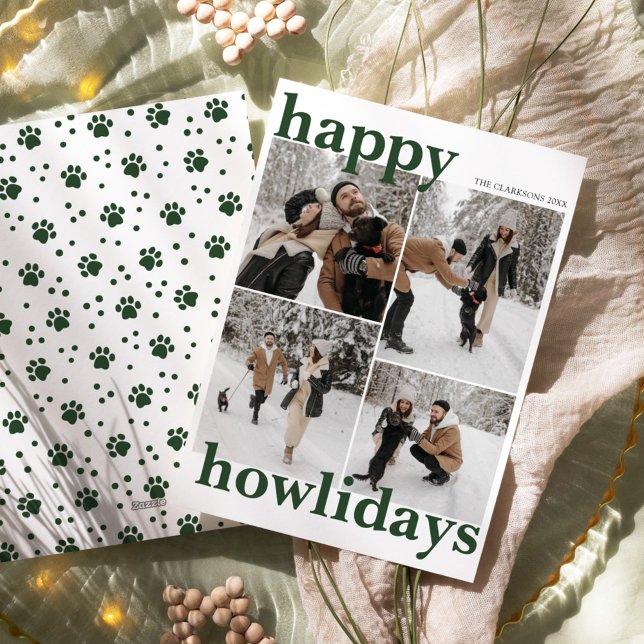 Cartes Pour Fêtes Annuelles Joyeux Howlidays Modern Pet Holiday (Créateur téléchargé)