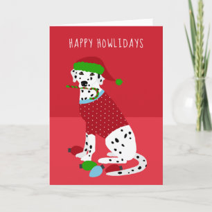 Cartes Pour Fêtes Annuelles Joyeux Howlidays Noël dalmate
