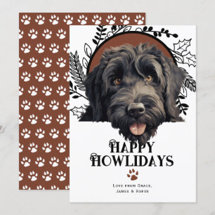 Cartes Pour Fêtes Annuelles Joyeux Howlidays Noir russe Terrier Noël