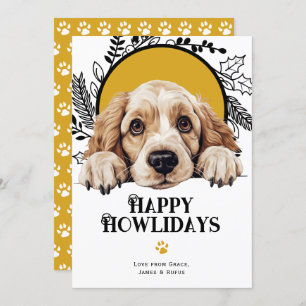 Cartes Pour Fêtes Annuelles Joyeux Howlidays Nuage Spaniel Chien Noël
