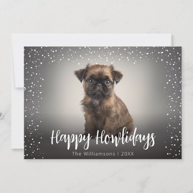 Cartes Pour Fêtes Annuelles Joyeux Howlidays Photo de chien mignon pour Noël (Devant)