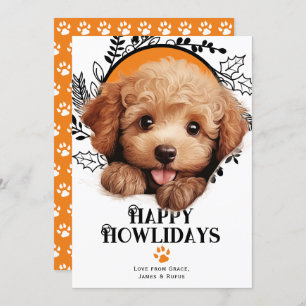 Cartes Pour Fêtes Annuelles Joyeux Howlidays Poodle Dog Christmas