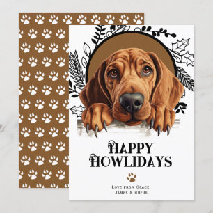 Cartes Pour Fêtes Annuelles Joyeux Howlidays Redbone Coonhound Chig Noël