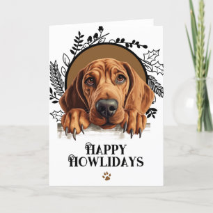 Cartes Pour Fêtes Annuelles Joyeux Howlidays Redbone Coonhound Chig Noël
