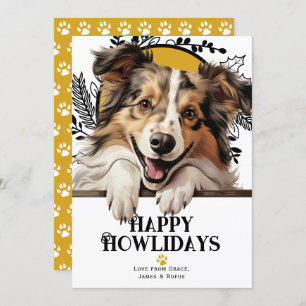 Cartes Pour Fêtes Annuelles Joyeux Howlidays Shetland Sheepdog Noël