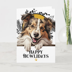 Cartes Pour Fêtes Annuelles Joyeux Howlidays Shetland Sheepdog Noël