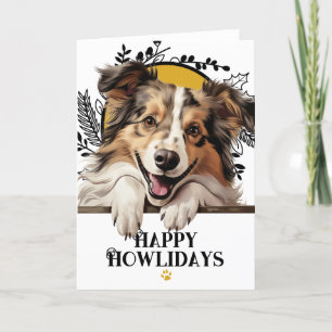 Cartes Pour Fêtes Annuelles Joyeux Howlidays Shetland Sheepdog Noël