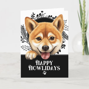 Cartes Pour Fêtes Annuelles Joyeux Howlidays Shiba Inu Chig Christmas
