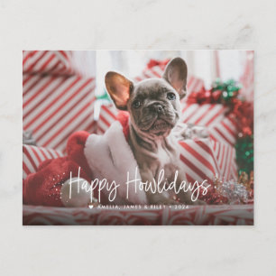 Cartes Pour Fêtes Annuelles Joyeux Howlidays Single Photo Pet Christmas