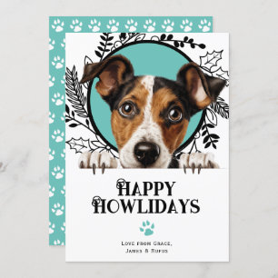 Cartes Pour Fêtes Annuelles Joyeux Howlidays Smooth Fox Terrier chien Noël