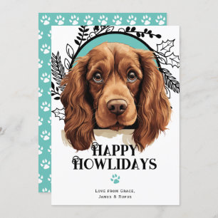 Cartes Pour Fêtes Annuelles Joyeux Howlidays Sussex Spaniel Dog Noël