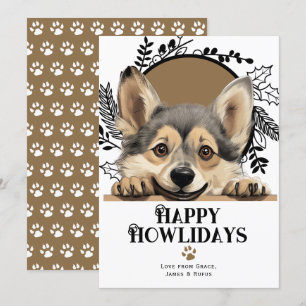 Cartes Pour Fêtes Annuelles Joyeux Howlidays Swedish Vallhund Dog Christmas
