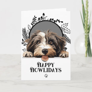 Cartes Pour Fêtes Annuelles Joyeux Howlidays Terrier Tibétain Chien Noël 