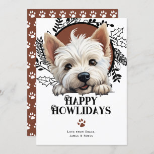 Cartes Pour Fêtes Annuelles Joyeux Howlidays West Highland Terrier Noël