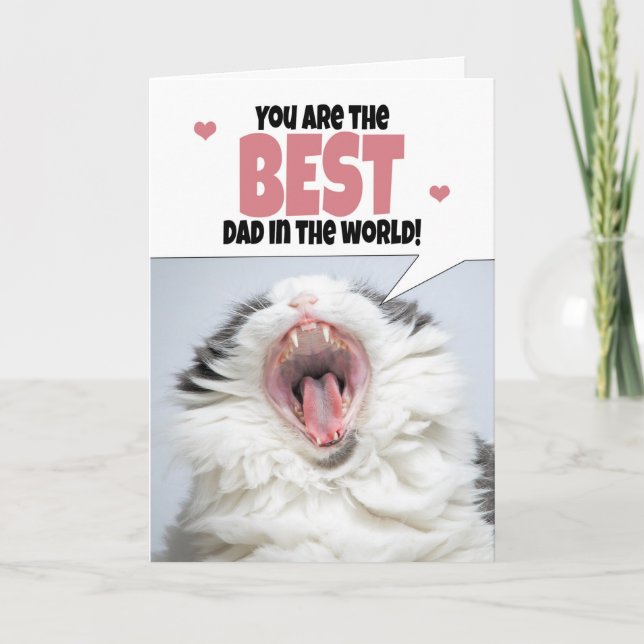 Cartes Pour Fêtes Annuelles Joyeux Humour de scandale de chats de Fête des pèr (Devant)