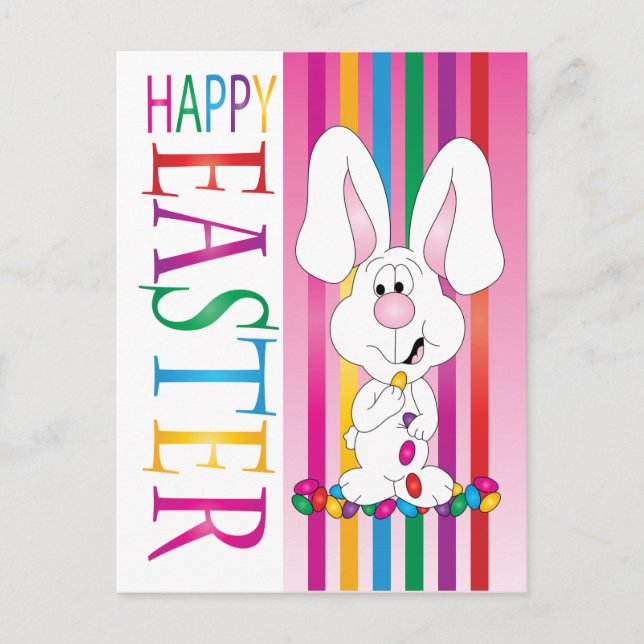 Cartes Pour Fêtes Annuelles Joyeux Jelly Bean Bunny de Pâques (Devant)