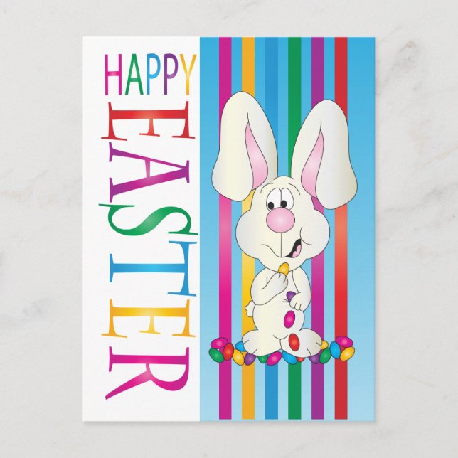 Cartes Pour Fêtes Annuelles Joyeux Jelly Bean Bunny de Pâques (Devant)