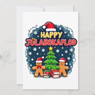 Cartes Pour Fêtes Annuelles Joyeux Jolabokaflod Famille Célébration Cadeau