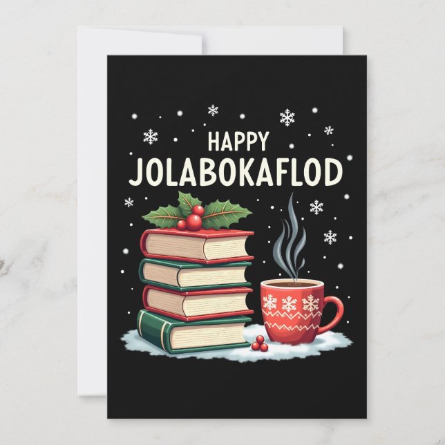 Cartes Pour Fêtes Annuelles Joyeux Jolabokaflod Famille Célébration Cadeau (Devant)