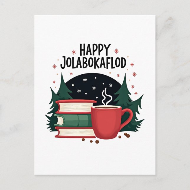 Cartes Pour Fêtes Annuelles Joyeux Jolabokaflod Famille Célébration Cadeau (Devant)