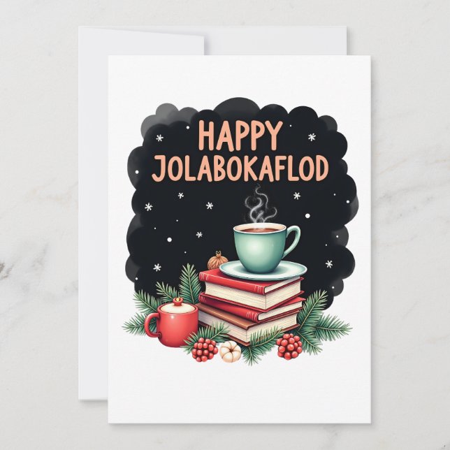 Cartes Pour Fêtes Annuelles Joyeux Jolabokaflod Famille Célébration Cadeau (Devant)