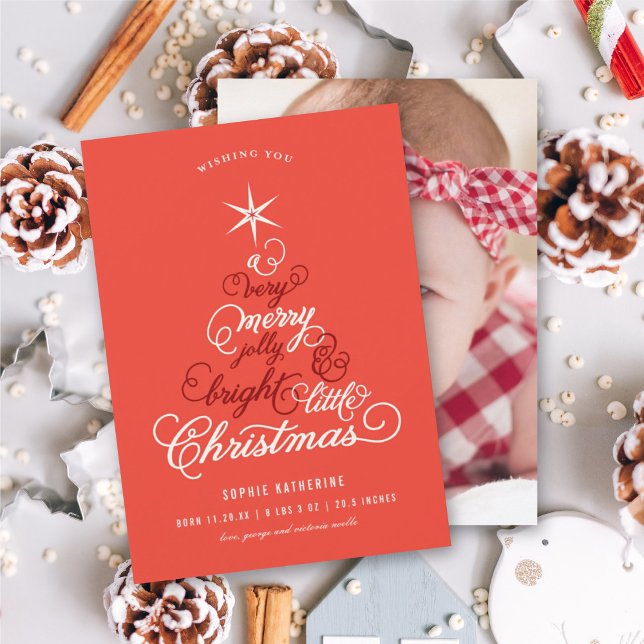 Cartes Pour Fêtes Annuelles Joyeux Jolly Et Bright Little Christmas Tree Photo (Créateur téléchargé)