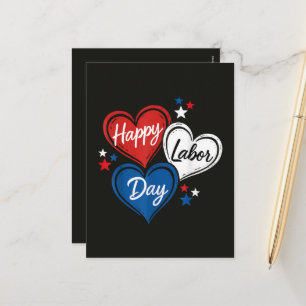 Cartes Pour Fêtes Annuelles Joyeux Jour de la fête du Travail Patriotes Cœurs