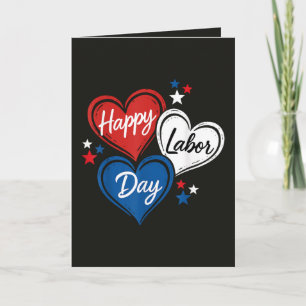 Cartes Pour Fêtes Annuelles Joyeux Jour de la fête du Travail Patriotes Cœurs