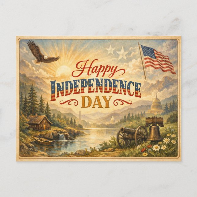 Cartes Pour Fêtes Annuelles Joyeux Jour de l'Indépendance Transcendantal Ameri (Devant)