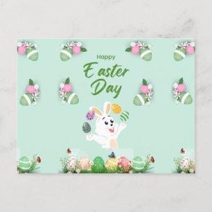 Cartes Pour Fêtes Annuelles Joyeux jour de Pâques - Drôle lapin et oeufs Pâque