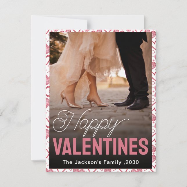 Cartes Pour Fêtes Annuelles Joyeux Jour des Valentines Fête Photo Fête (Devant)