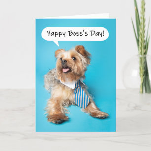 Cartes Pour Fêtes Annuelles Joyeux Jour du patron Yappy Yorkie Chien Humour