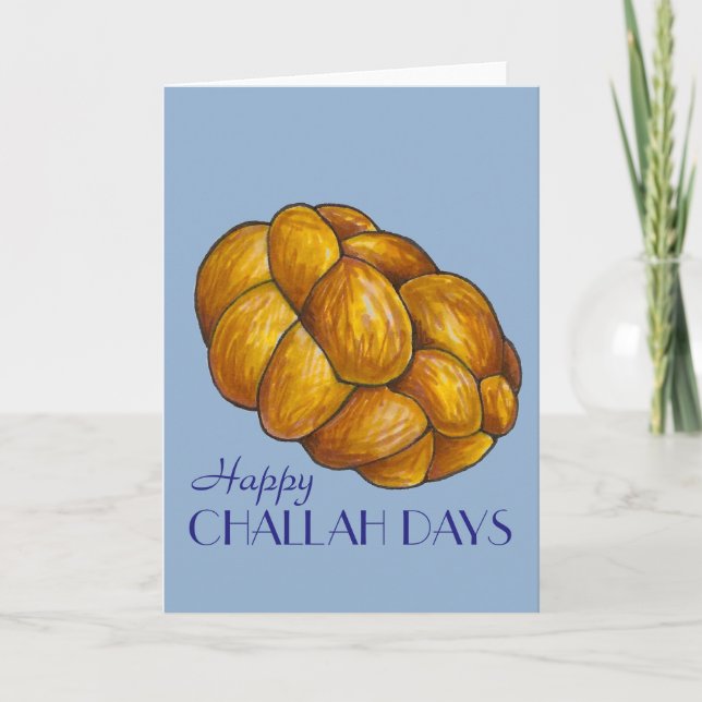 Cartes Pour Fêtes Annuelles Joyeux Jours de Challah Pain de Fête Hanoukka Chan (Devant)