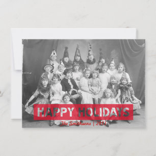 Cartes Pour Fêtes Annuelles Joyeux Jours fériés Rouge texte inverse