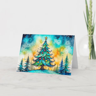 Cartes Pour Fêtes Annuelles Joyeux Joyeuses Fêtes d'arbre de Noël