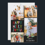 Cartes Pour Fêtes Annuelles Joyeux Joyeux | Collage de photos de Noël<br><div class="desc">Cette année, au lieu d'envoyer des cartes de fin de année ennuyeux à vos amis et votre famille, transformez vos souvenirs préférés en cartes photos uniques. Il n'y a rien de tel qu'obtenir un carte photo personnalisé dans le courrier. Cette tradition peut sembler un peu démodée à certains, mais beaucoup...</div>