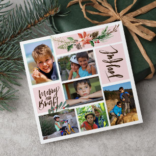 Cartes Pour Fêtes Annuelles Joyeux Joyeux et aquarelle brillante Photo de Noël