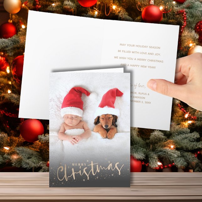Cartes Pour Fêtes Annuelles Joyeux Joyeux Joyeux Jeu de Noël Plié Photo (Créateur téléchargé)