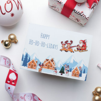 Cartes Pour Fêtes Annuelles Joyeux Joyeux Joyeux Noël d'hiver à Père Noël