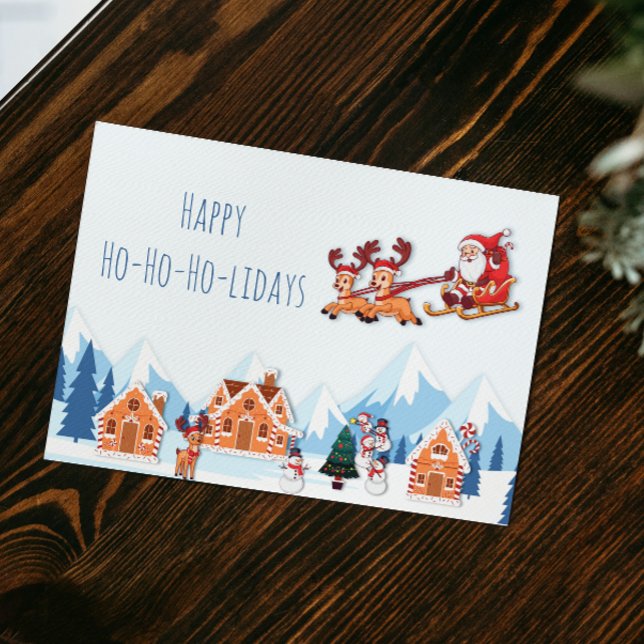 Cartes Pour Fêtes Annuelles Joyeux Joyeux Joyeux Noël d'hiver à Père Noël (Créateur téléchargé)